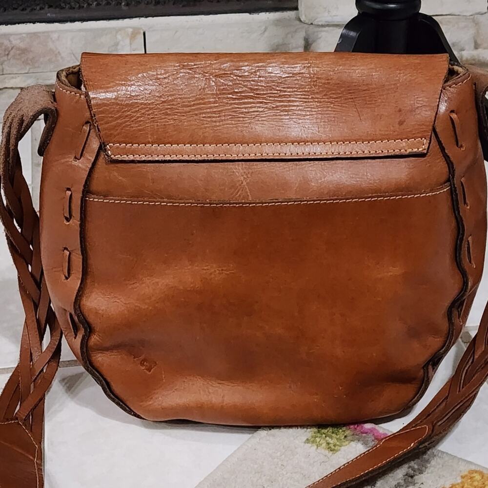 Patricia Nash Brown Tooled Leather Saddle Bag crossbody purse - Picture 9 of 16